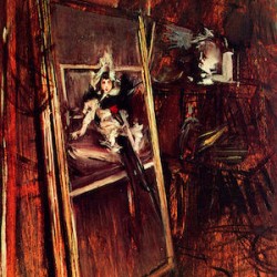 Inside the studio of the painter with youth Errazuriz by Giovanni Boldini